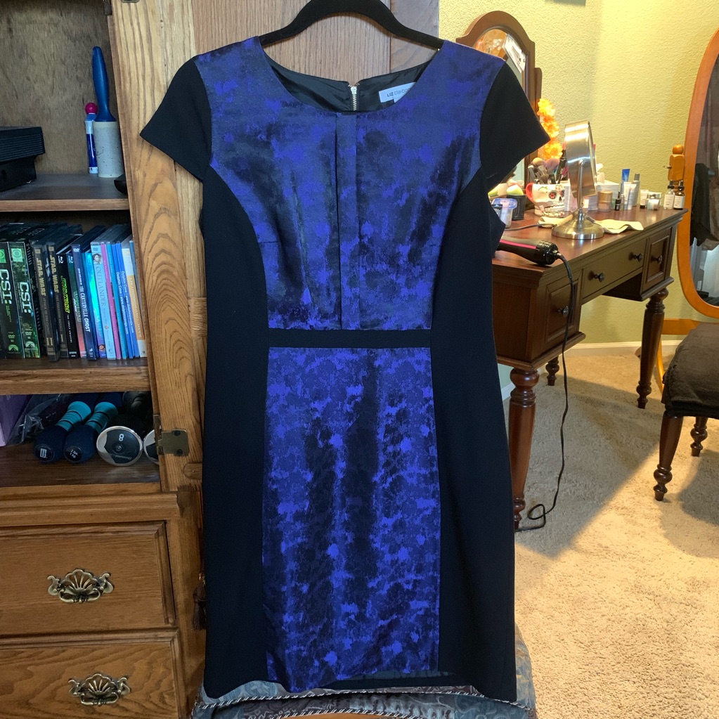 Liz Claiborne Black And Purple Sheath Dress